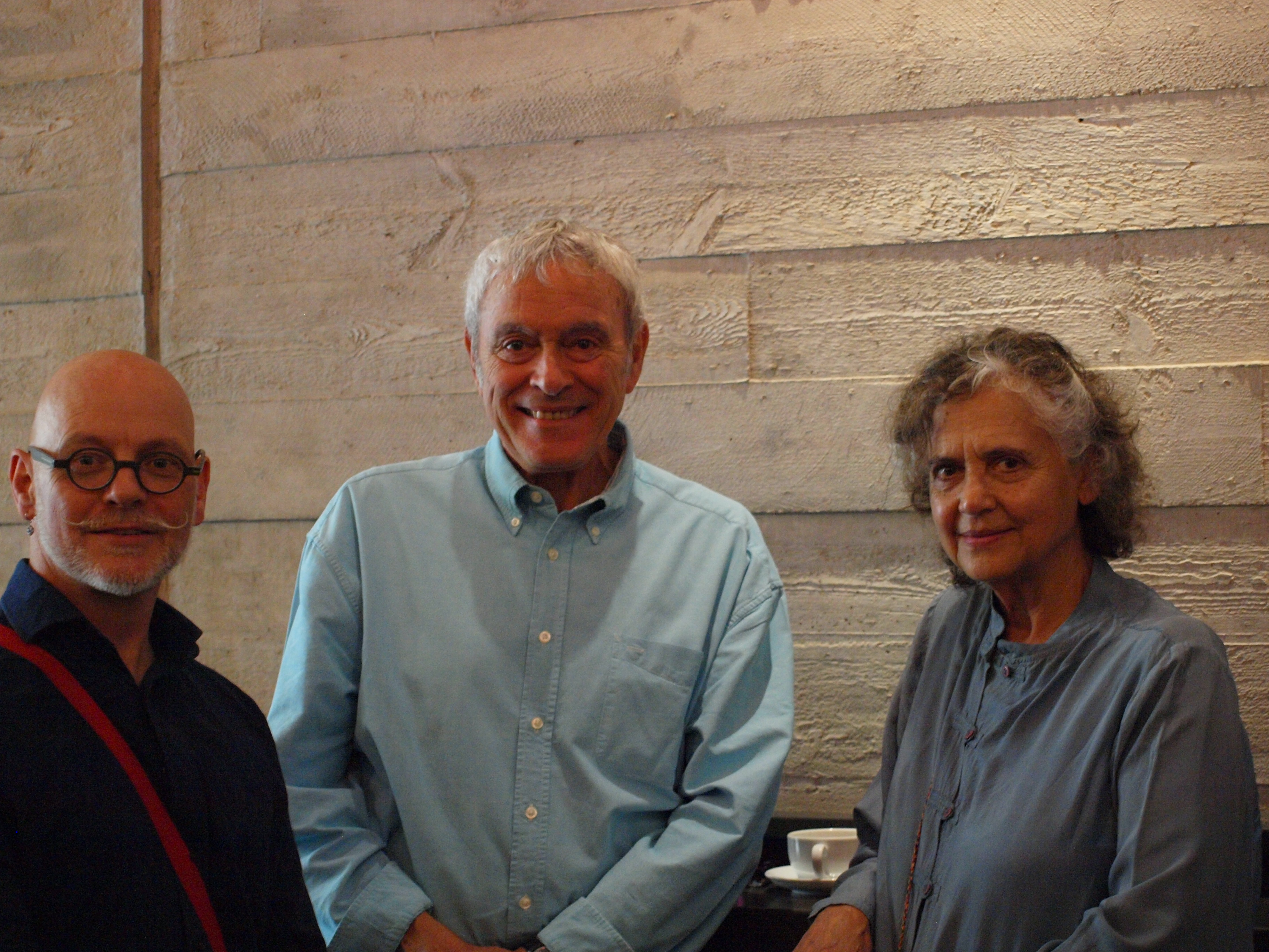 Trustee James Mayhew with Patrons Michael Foreman, Jamila Gavin